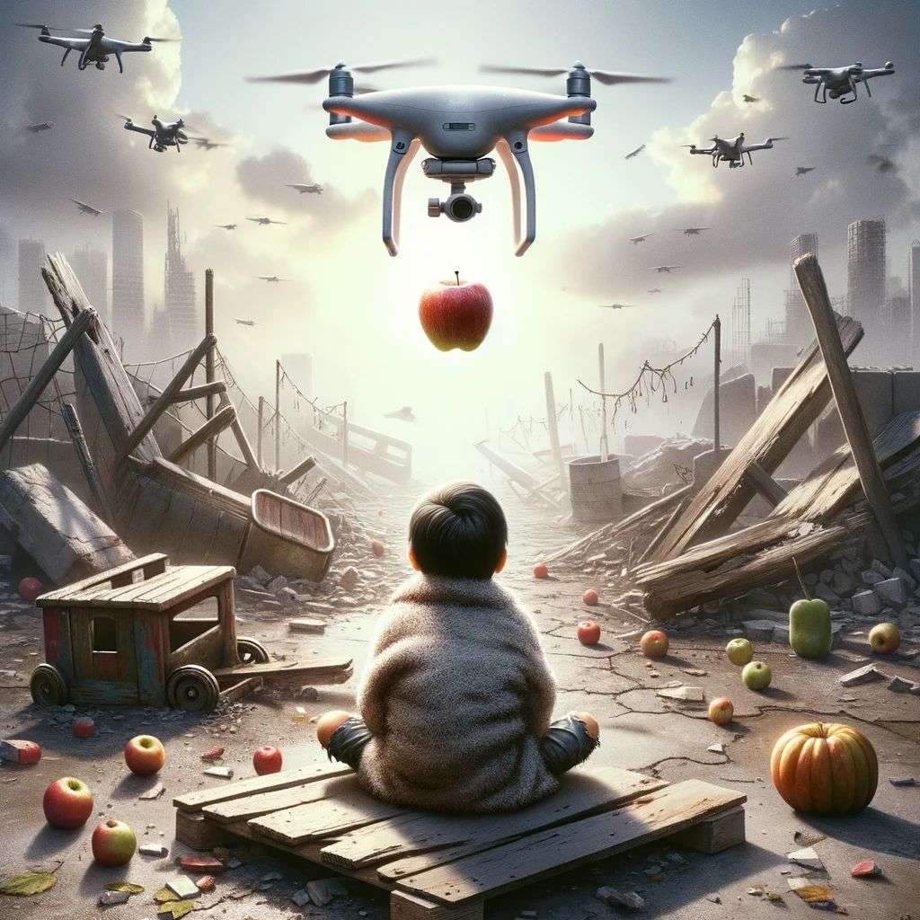 the discovery of gravity, digital art, dystopia